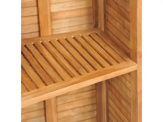 Comptoir de bar et 4 chaises hautes teck massif clair Aqual