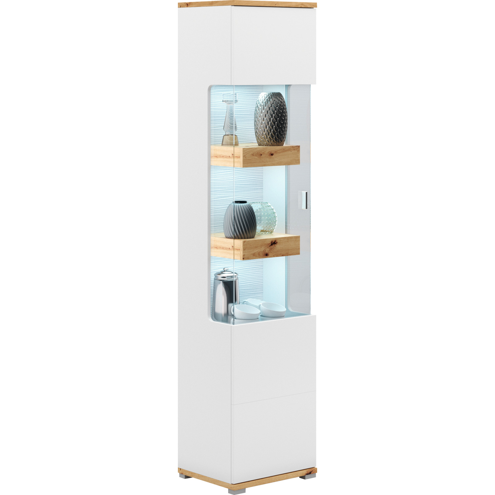 Vitrine Corso Melamin weiss Artisan 45 x 198 x 37 cm, inkl. LED