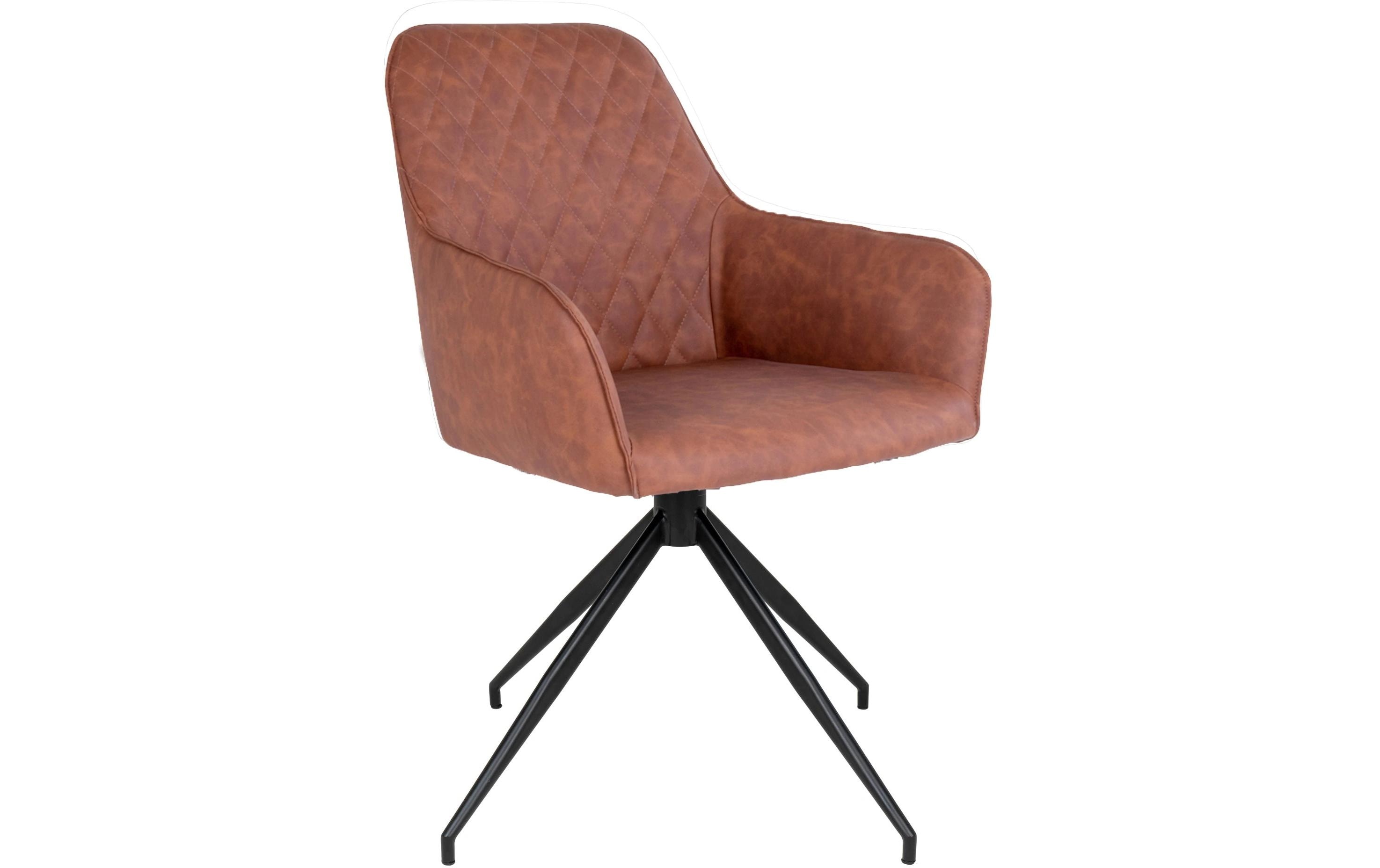 Stuhl Harbo 62 x 56 x 89, Braun/Schwarz, 1 Stück<br>Esszimmerstuhl mit Armlehnen und mit Drehgelenk
