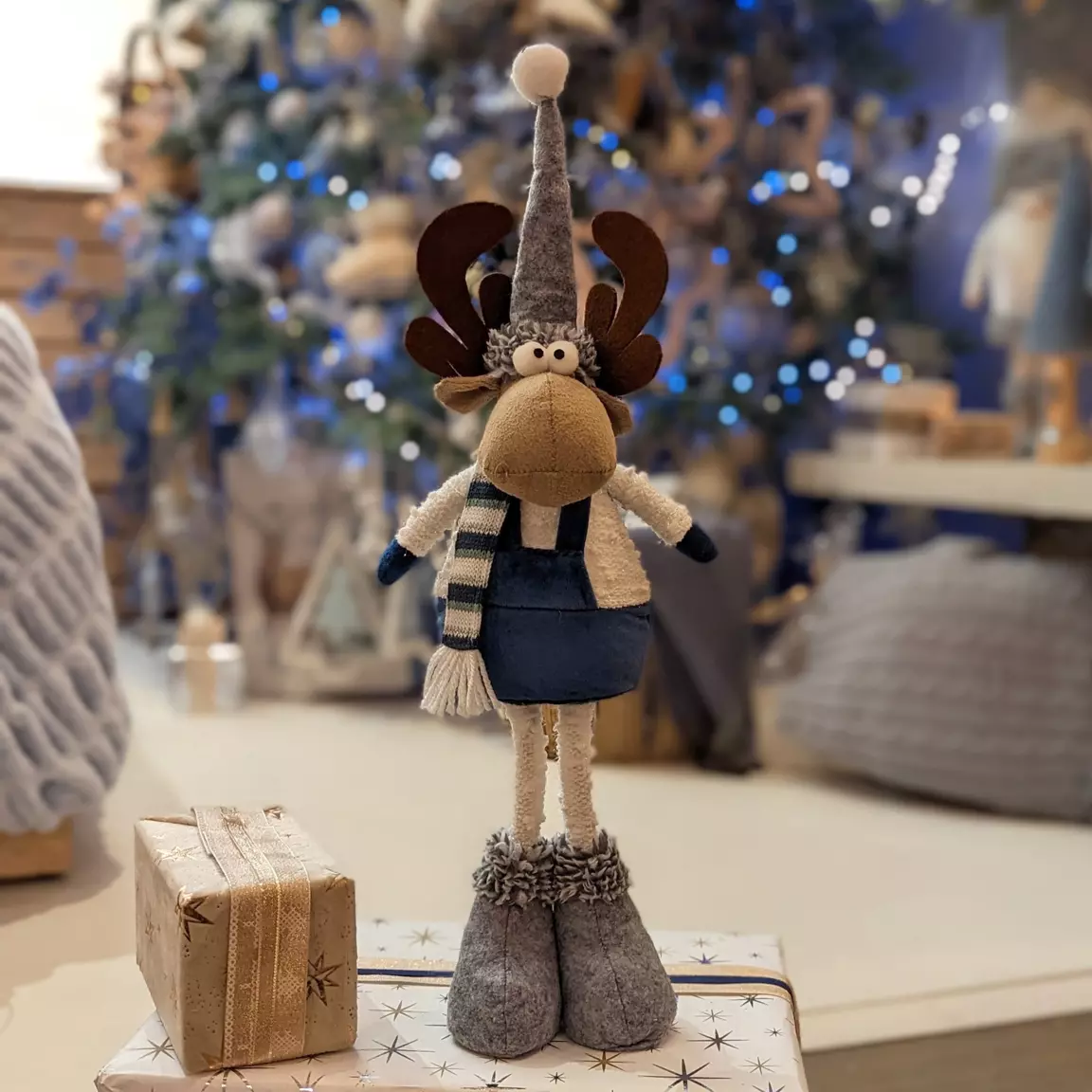 Renne de Noël (H50 cm) Gaby en blanc