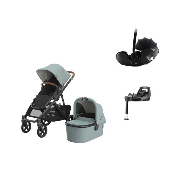 UPPAbaby VISTA V3 Kinderwagen 4-in-1 - Dillan | Britax Römer Baby-Safe Pro Autostoeltje | Britax Römer Vario Base 5Z