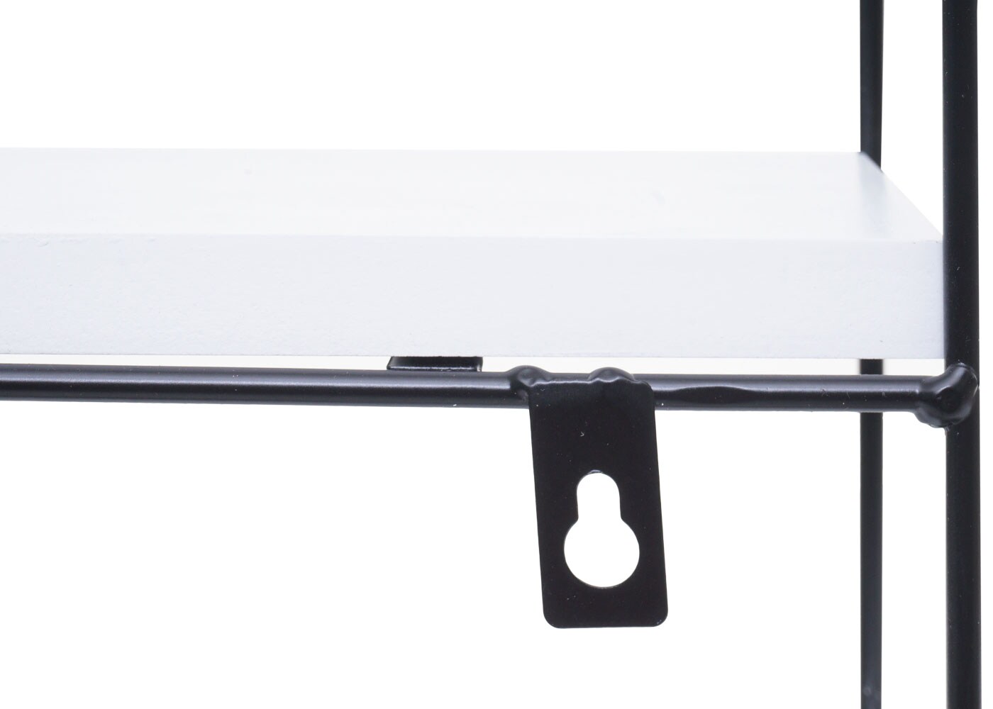 Wandregal MCW-K76, Hängeregal Schweberegal Regal, 4 Regalböden Metall Massiv-Holz Industrial 45x45x11cm ~ weiß