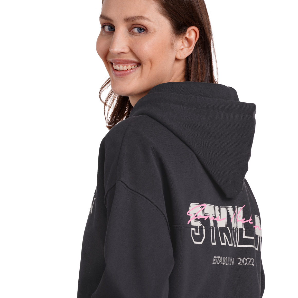 Jonas Nielsen Damen Hoodie mit Logo-Stickerei dunkelblau