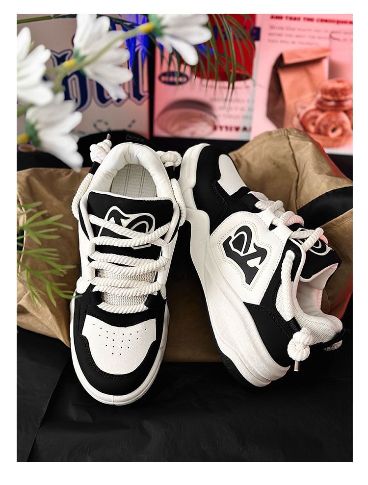 Tanzanite - Tweekleurige platform sneakers