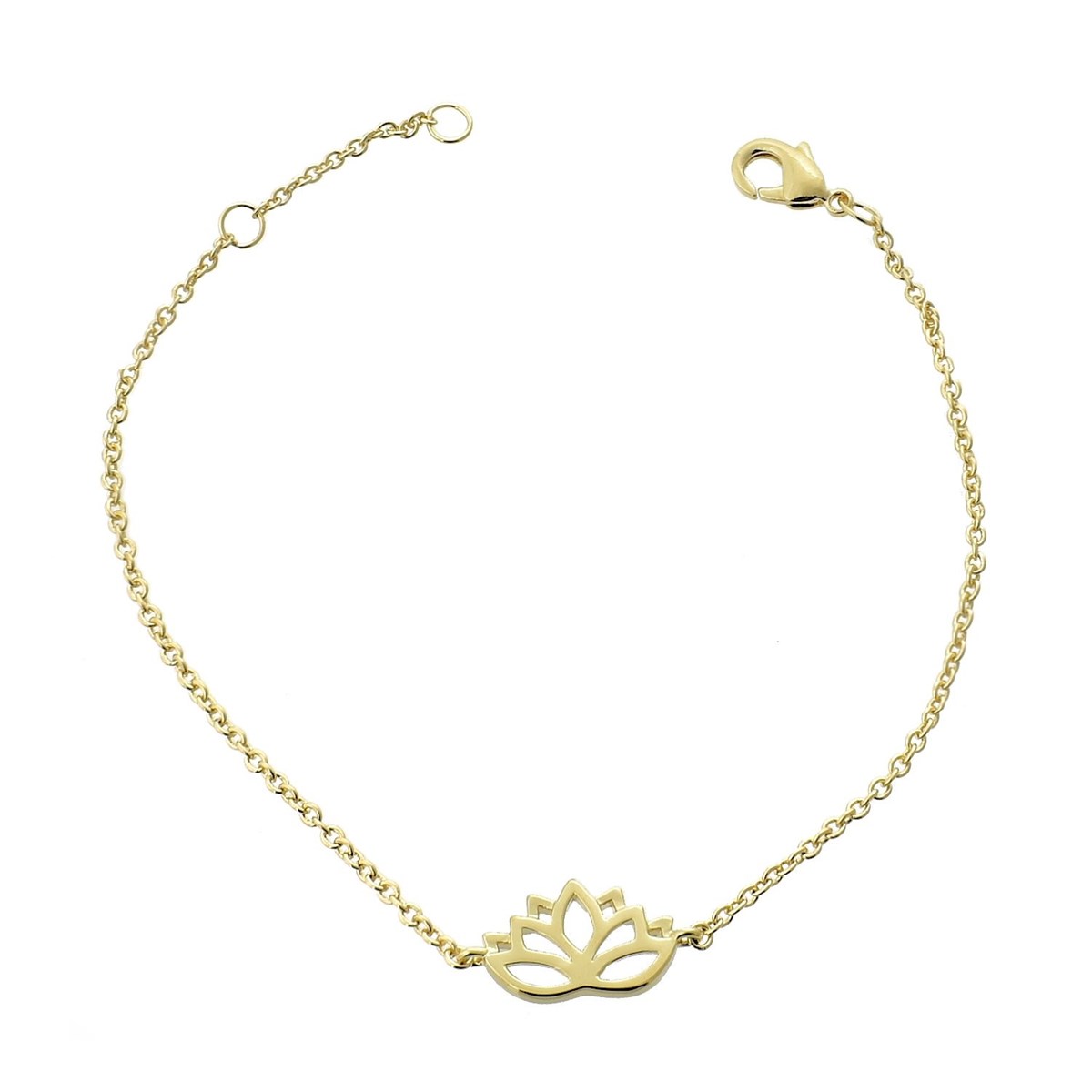 Bracelet fleur de lotus Plaqué OR 750 3 microns