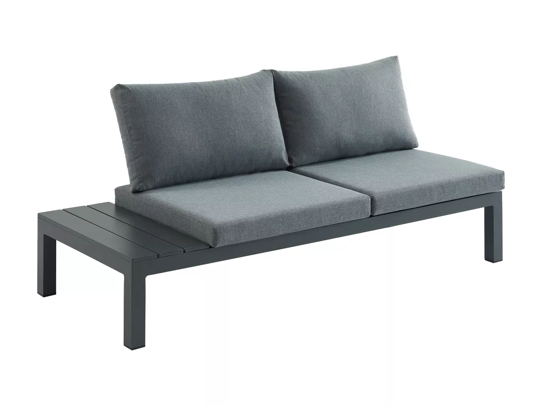 Salon de jardin modulable en aluminium : 1 canapé d'angle + 1 table basse - Anthracite - RISILI de MYLIA