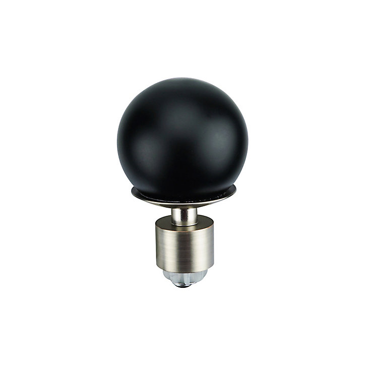 Embout boule pour barre à rideau GoodHome 19 mm Araxos noir