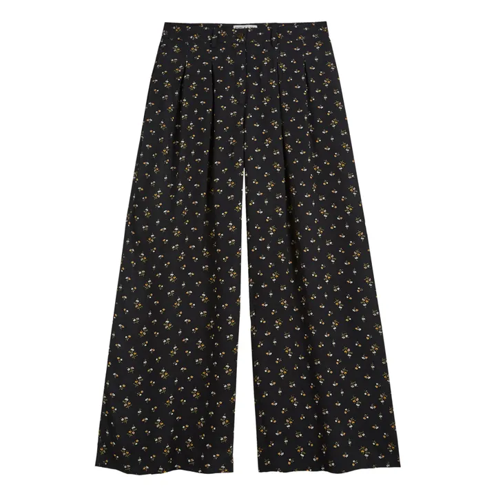 Emile et Ida Pantalon Zebu Fleurs - Collection Femme | Noir