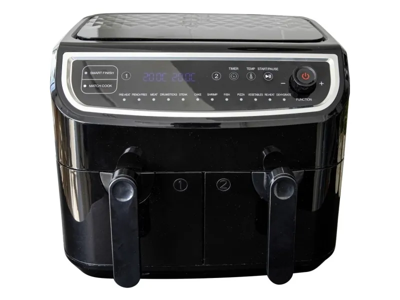 Gastronoma 18290006 Varmlufts/-frituregryde 9 l 2400 W Timerfunktion, Beskyttelse mod overophedning, med display, Non-stick-belægning, Grillfunktion Sort