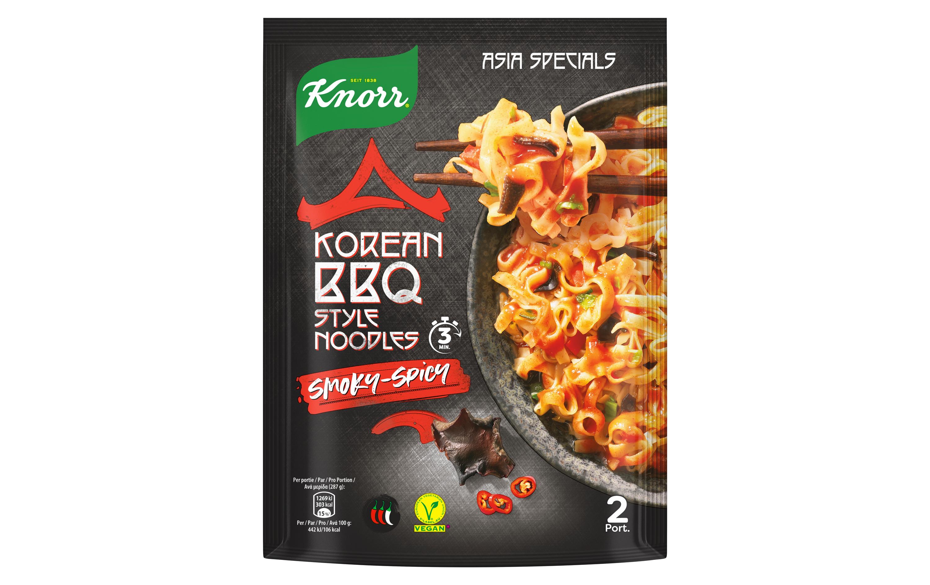 Fertiggericht Asia Specials Korean BBQ Noodles 2 PortionenWürziges Nudelgericht an Barbecue Sauce