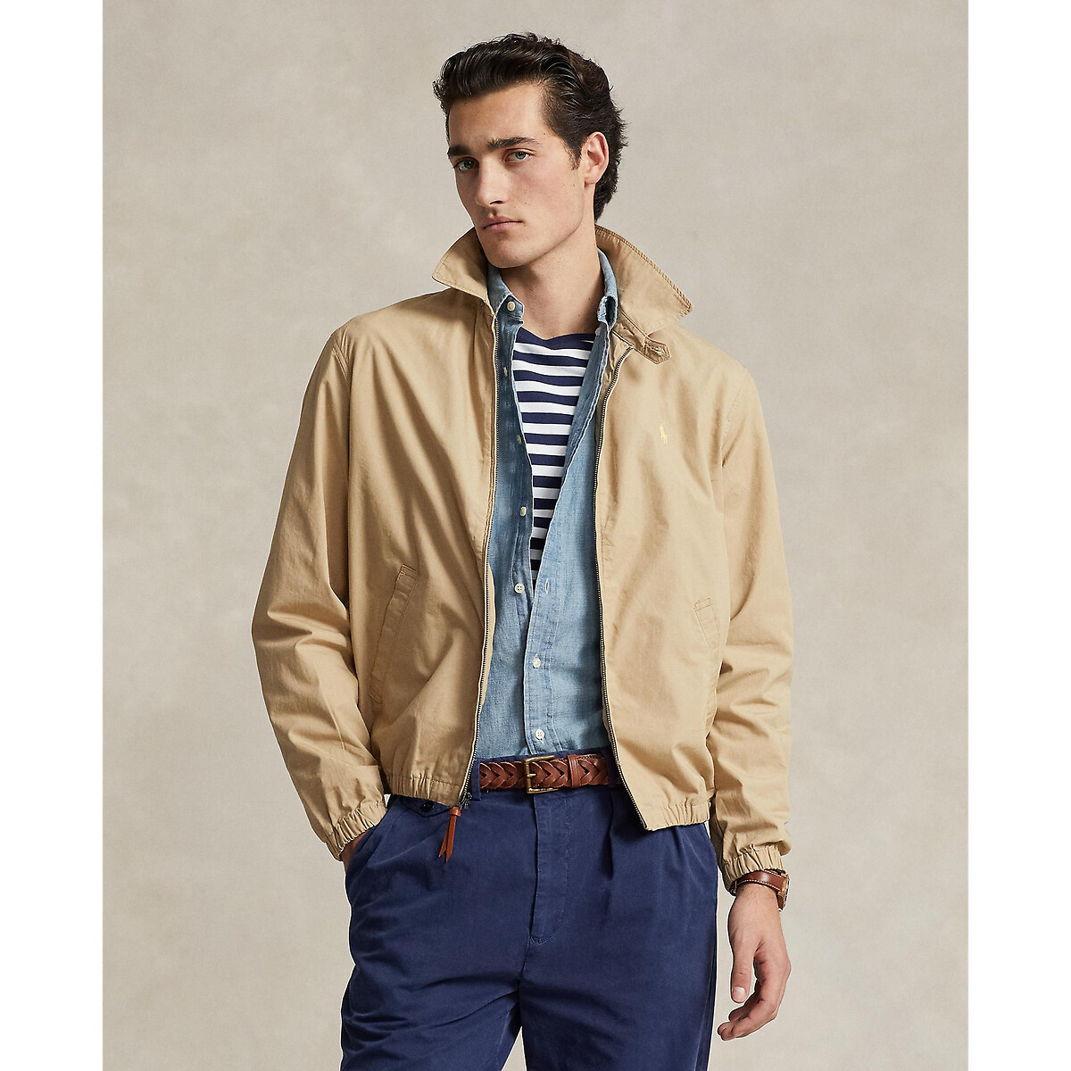 POLO RALPH LAUREN<br>Jaqueta Bayport em popeline de algodão com zíper