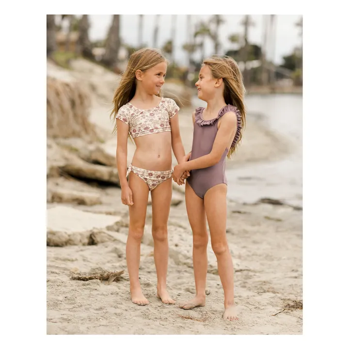 Rylee + Cru Maillot 2 Pièces Anti-UV Fleuri | Ecru