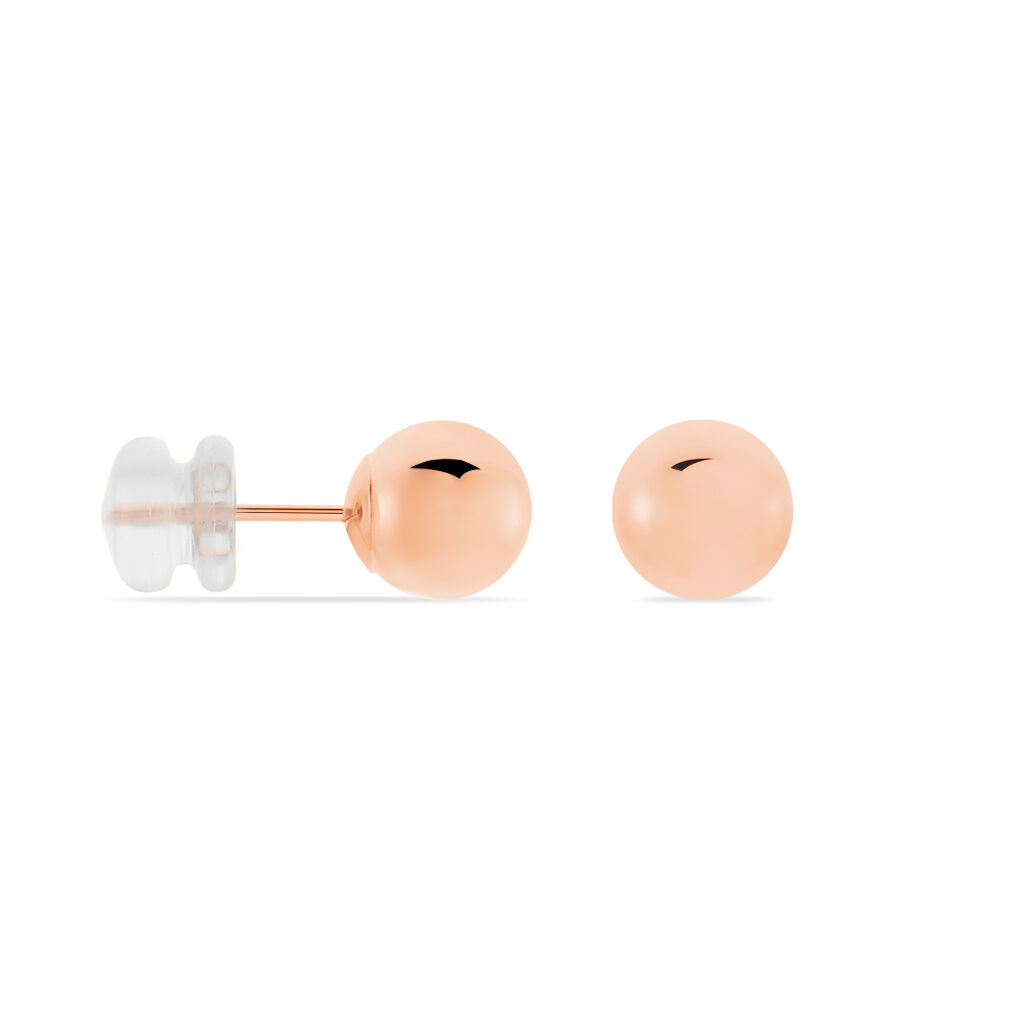 Boucles D'oreilles Puces Fidelia Boule Or Rose