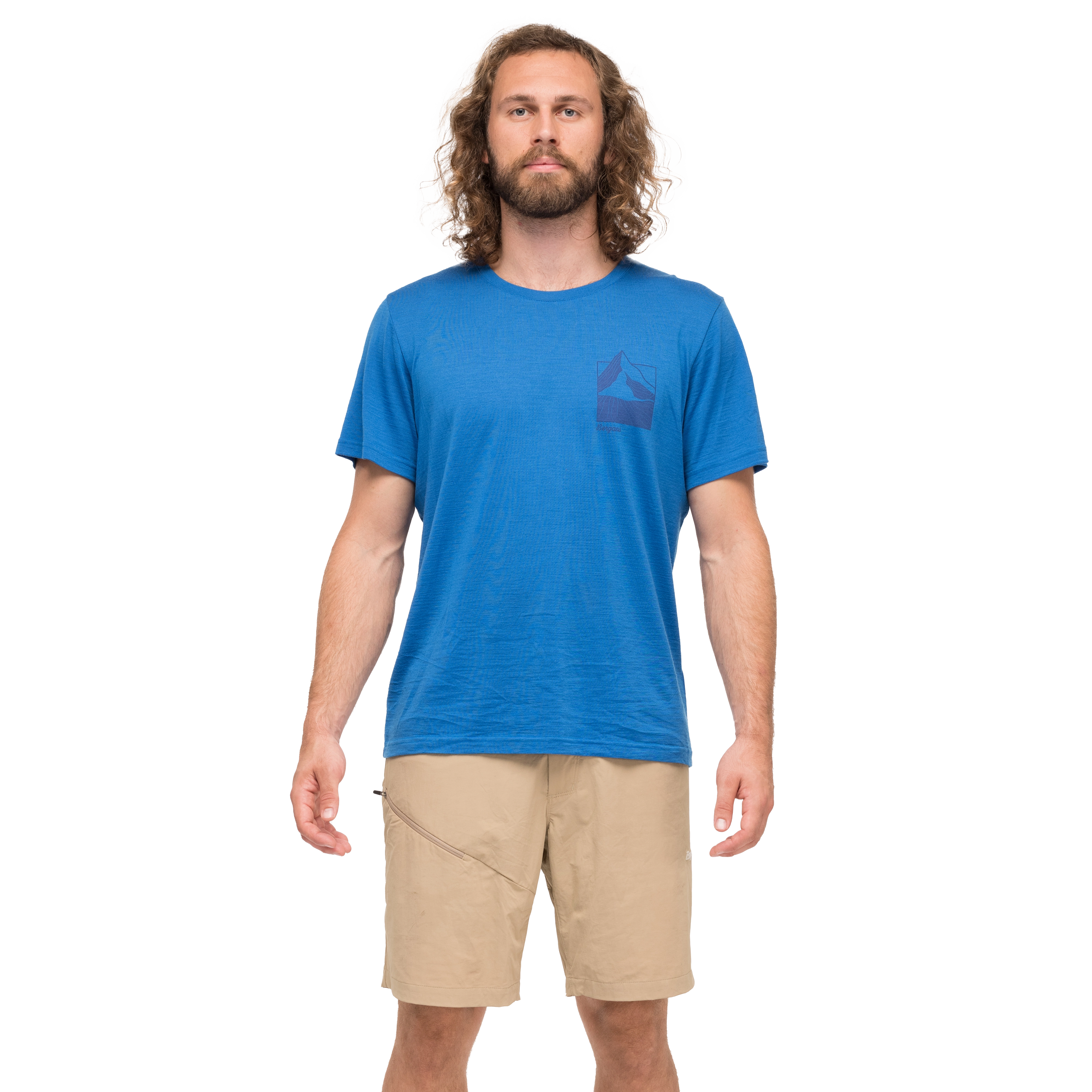 Rabot Mount Wool Tee Men Space Blue