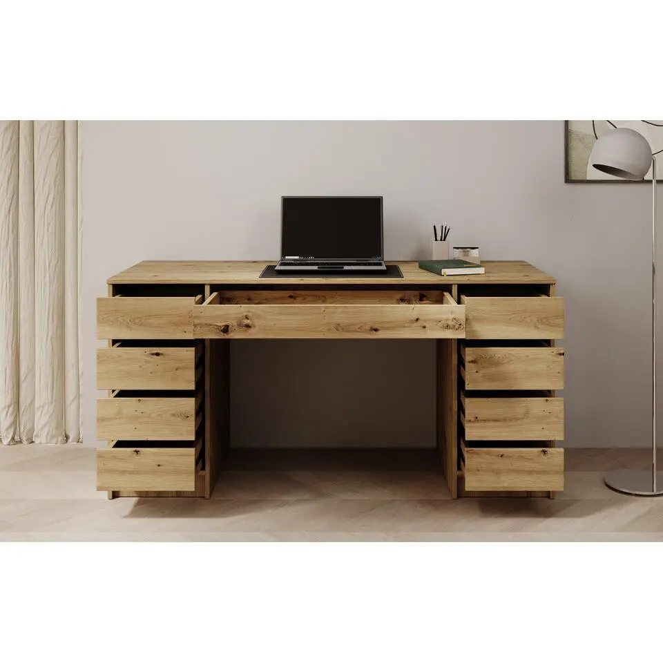 Meubella - Bureau Avio 2 - Eiken - 154 cm