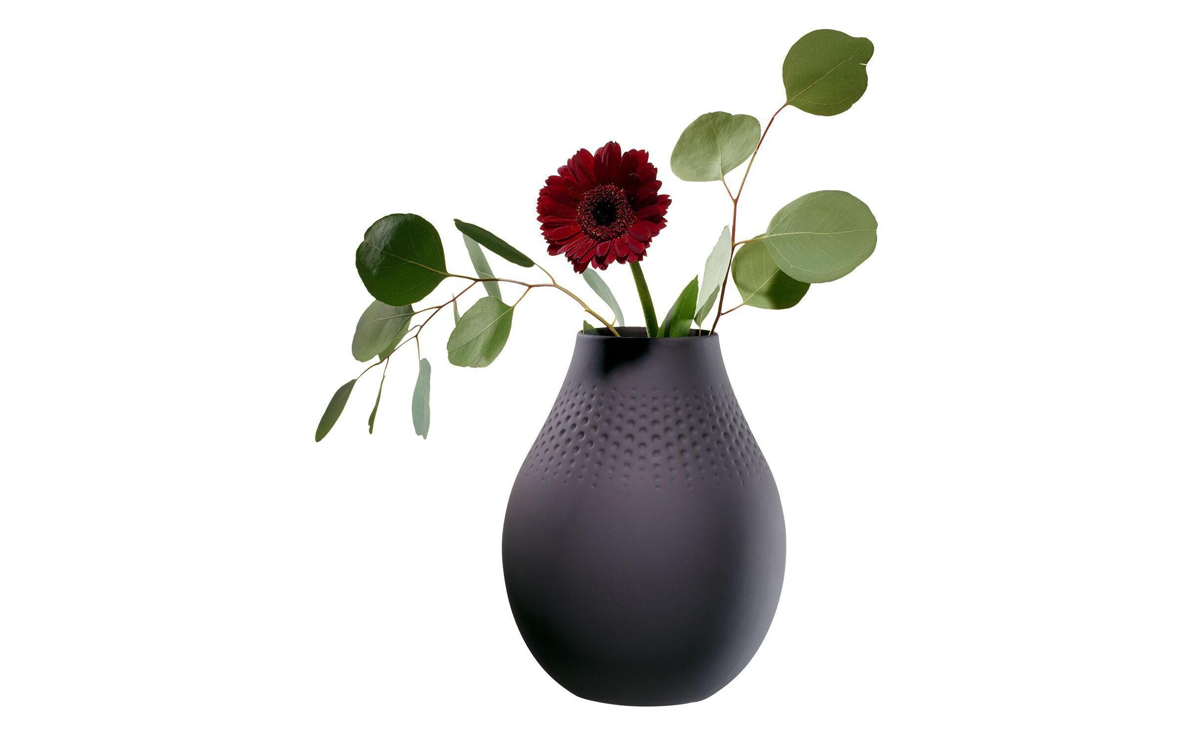 Vase Collier Perle No. 2, SchwarzSchwarze Vase aus Porzellan