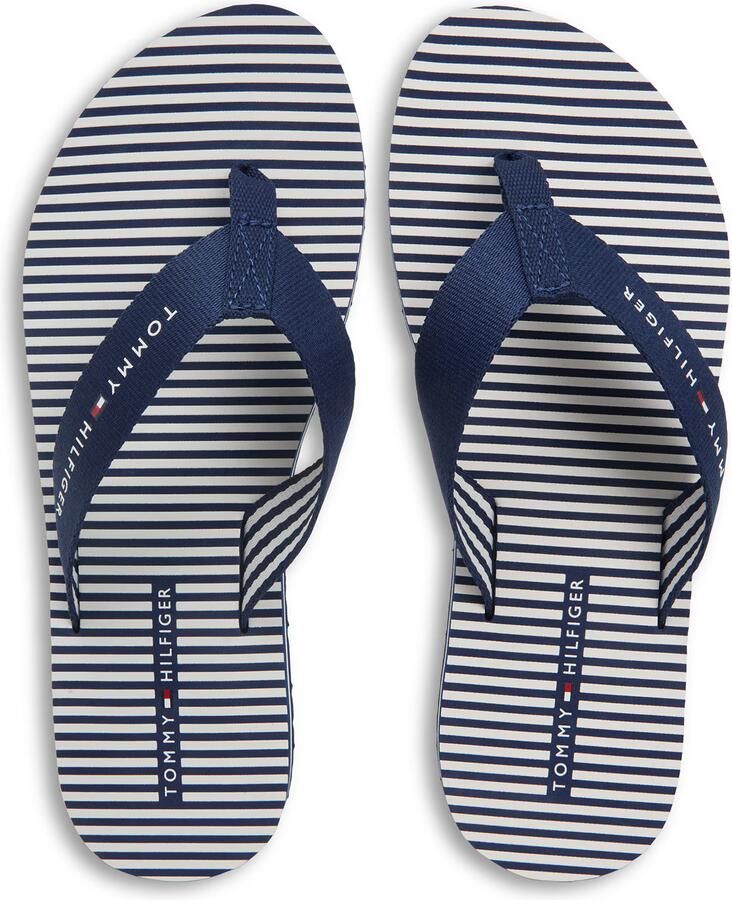 TOMMY HILFIGER Teenslipper 'Ithaca' donkerblauw wit