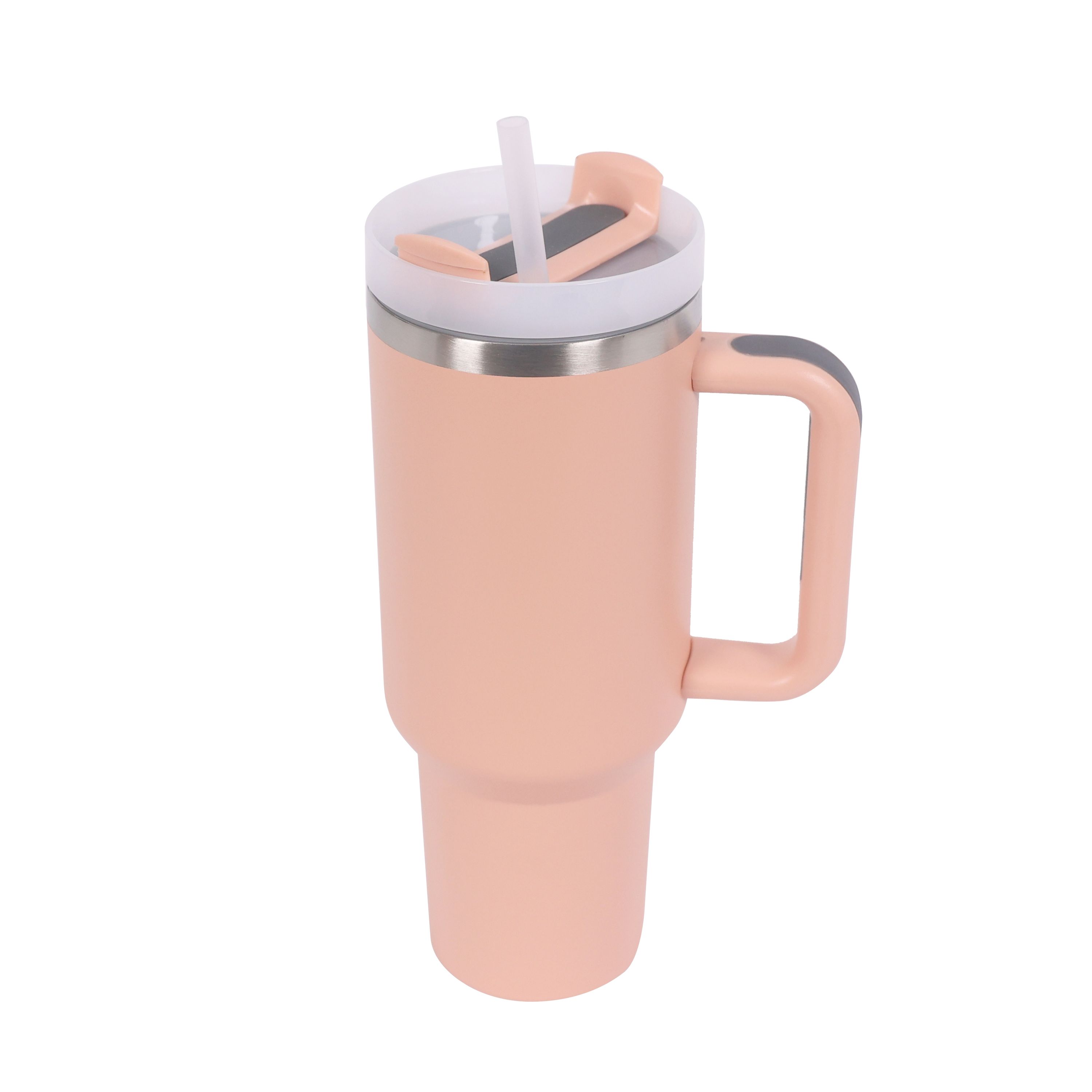 Thermobecher mit Strohhalm 1.1L rosa