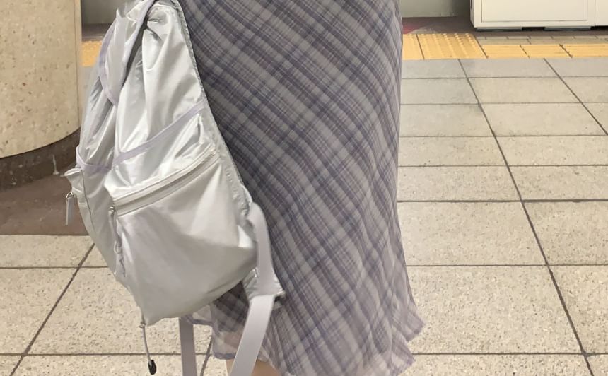 Bolgivy - Midi-kokerrok met geruite midi-rok met gemiddelde taille