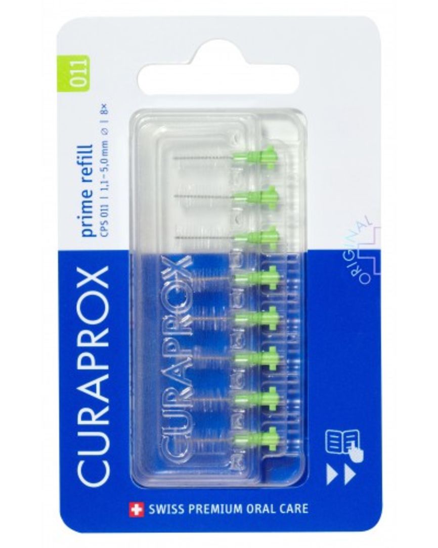 Curaprox mellomrombørste 011 refill grønn 8 stk