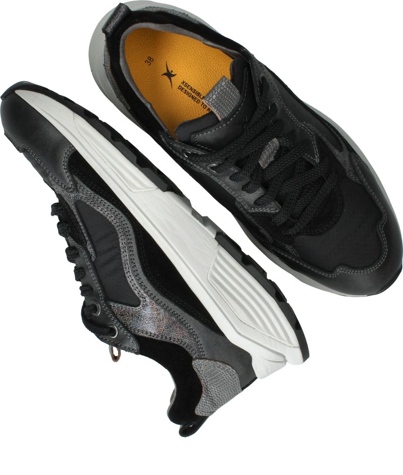 Xsensible Milau Stretchwalker Sneakers Zwart Dames