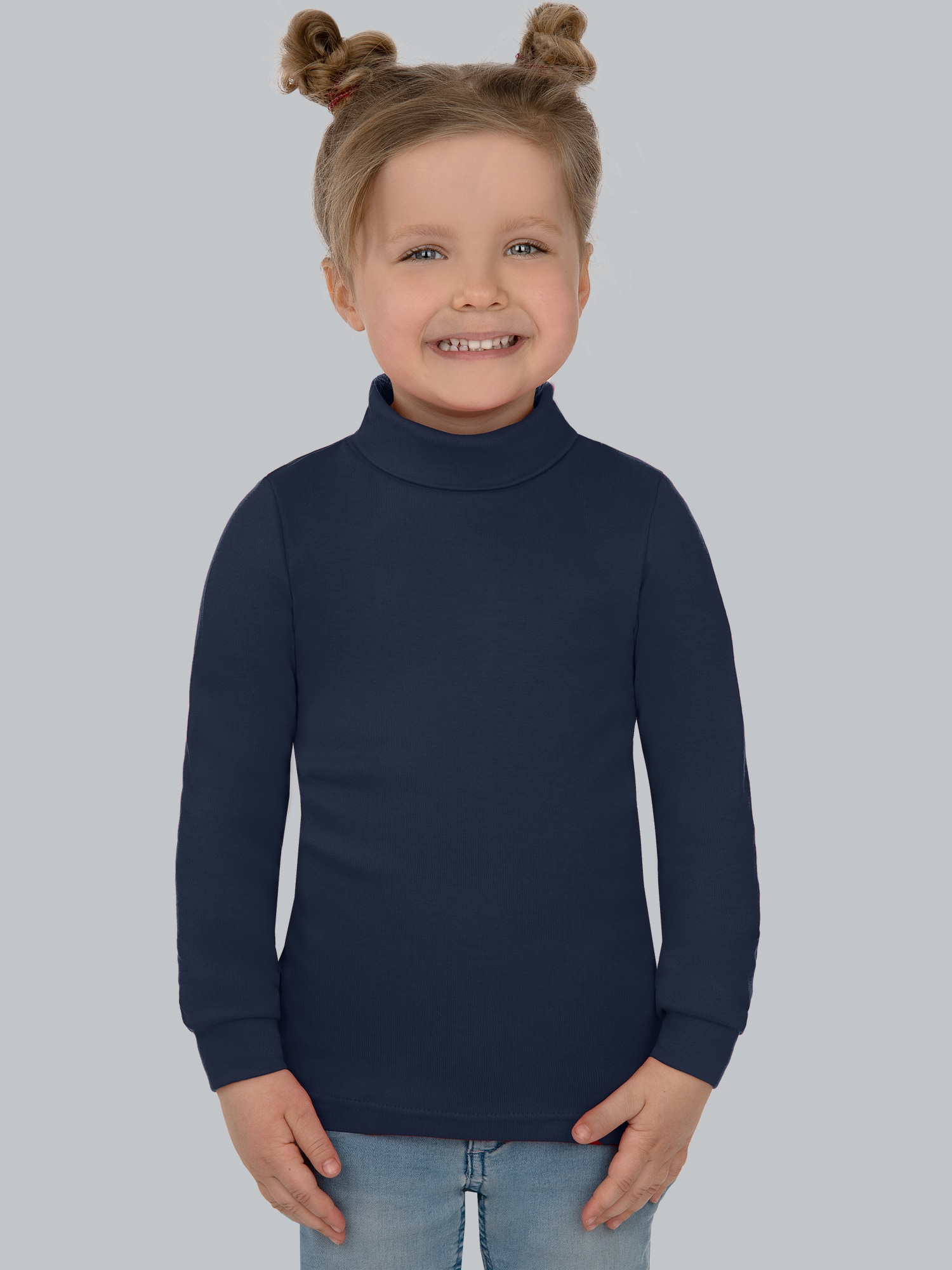 Langarm Ski- und Sport-Rollkragenpullover Navy