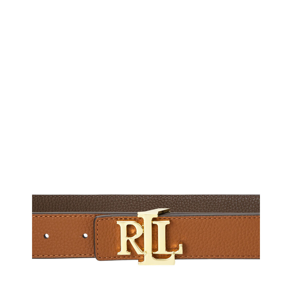 LAUREN RALPH LAUREN<br>Cinto reversível de couro com logotipo