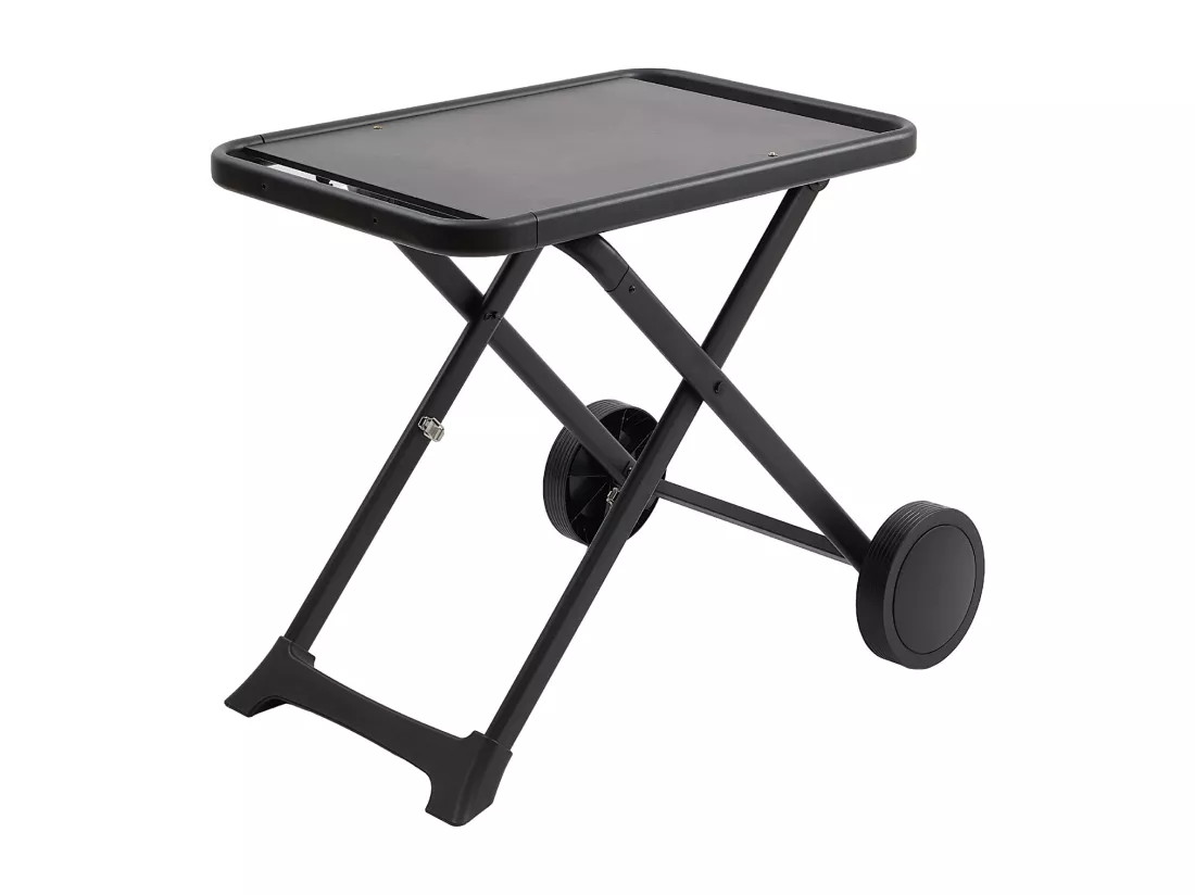 chariot support pour barbecue pliable avec roulettes