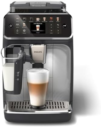 Philips Machine à Expresso Entièrement Automatique 5500 Series–20 Boissons Chaudes et Glacées, Carafe LatteGo Facile à Nettoyer, SilentBrew 40% Plus Silencieuse, QuickStart, Noir et Argent (EP5546/70) : Cuisine et Maison
