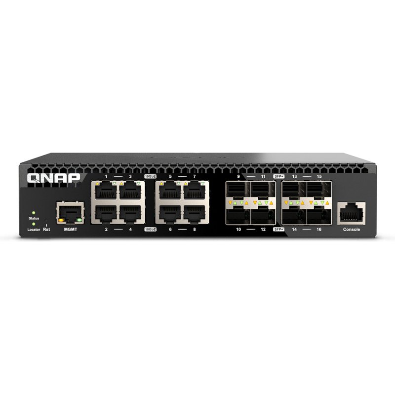 QNAP QSW-M3216R-8S8T commutateur réseau Géré L2/L3 10G Ethernet (100/1000/10000) 1U Noir