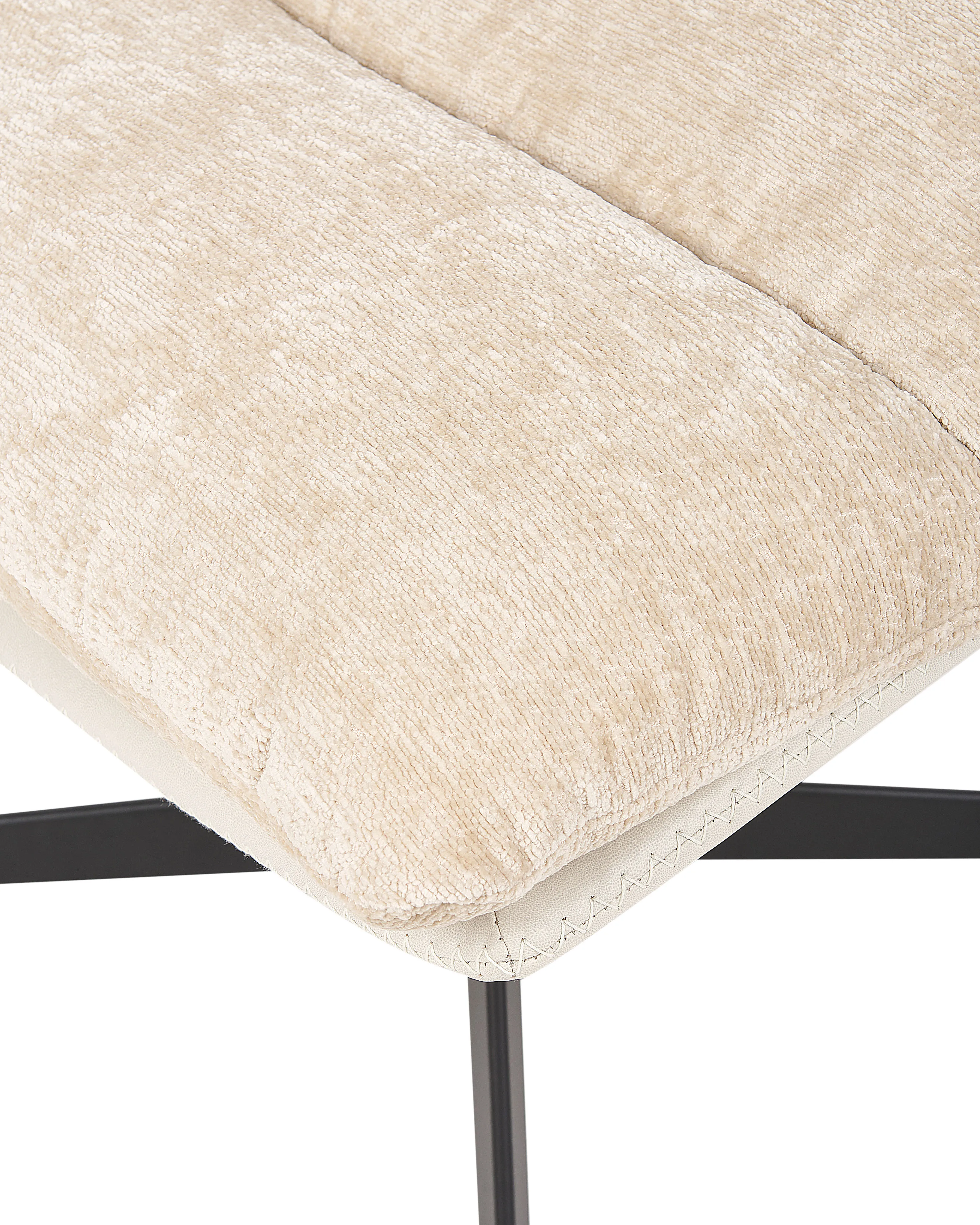 Draaifauteuil TOVIK met voetenbank Chenille Lichtbeige