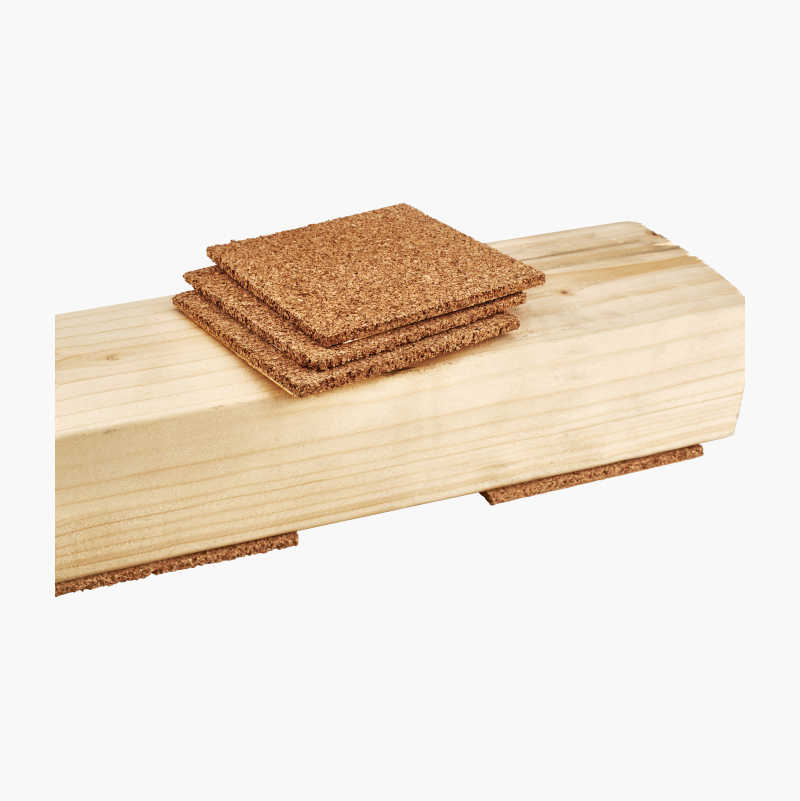 Avstandsplate, kork, 70 x 70 x 3 mm, 25 stk.
