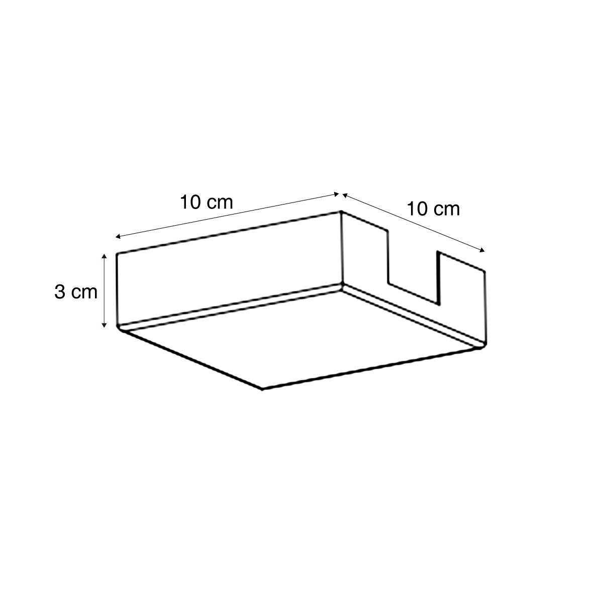 Plafondplaat voor 1-fase rail wit vierkant - Slimline