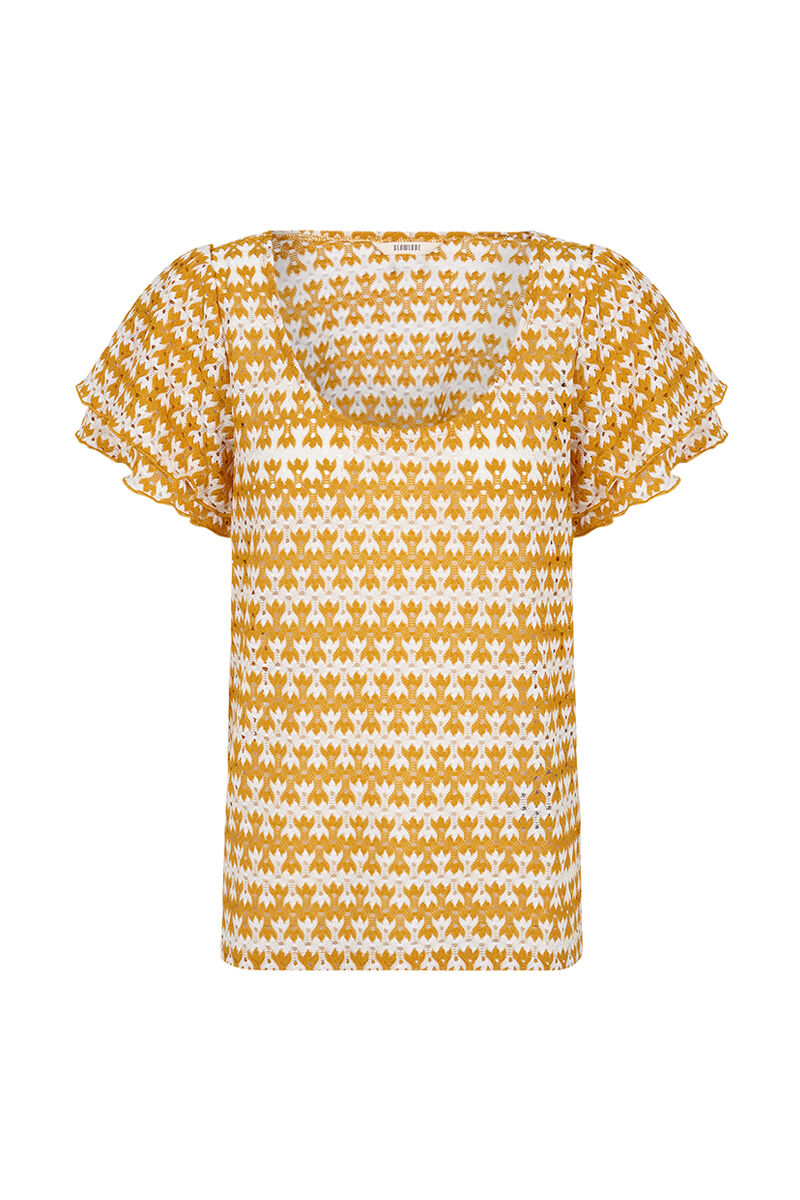 Blusa com babados - Estampa amarela