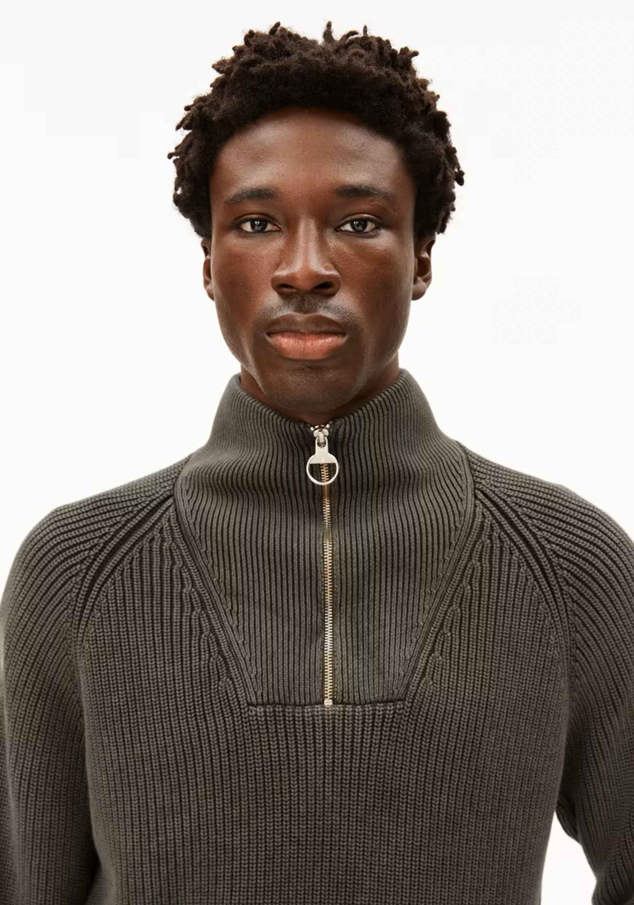 Armedangels Strickpullover Kaalves Gmt Dye Forest Pine