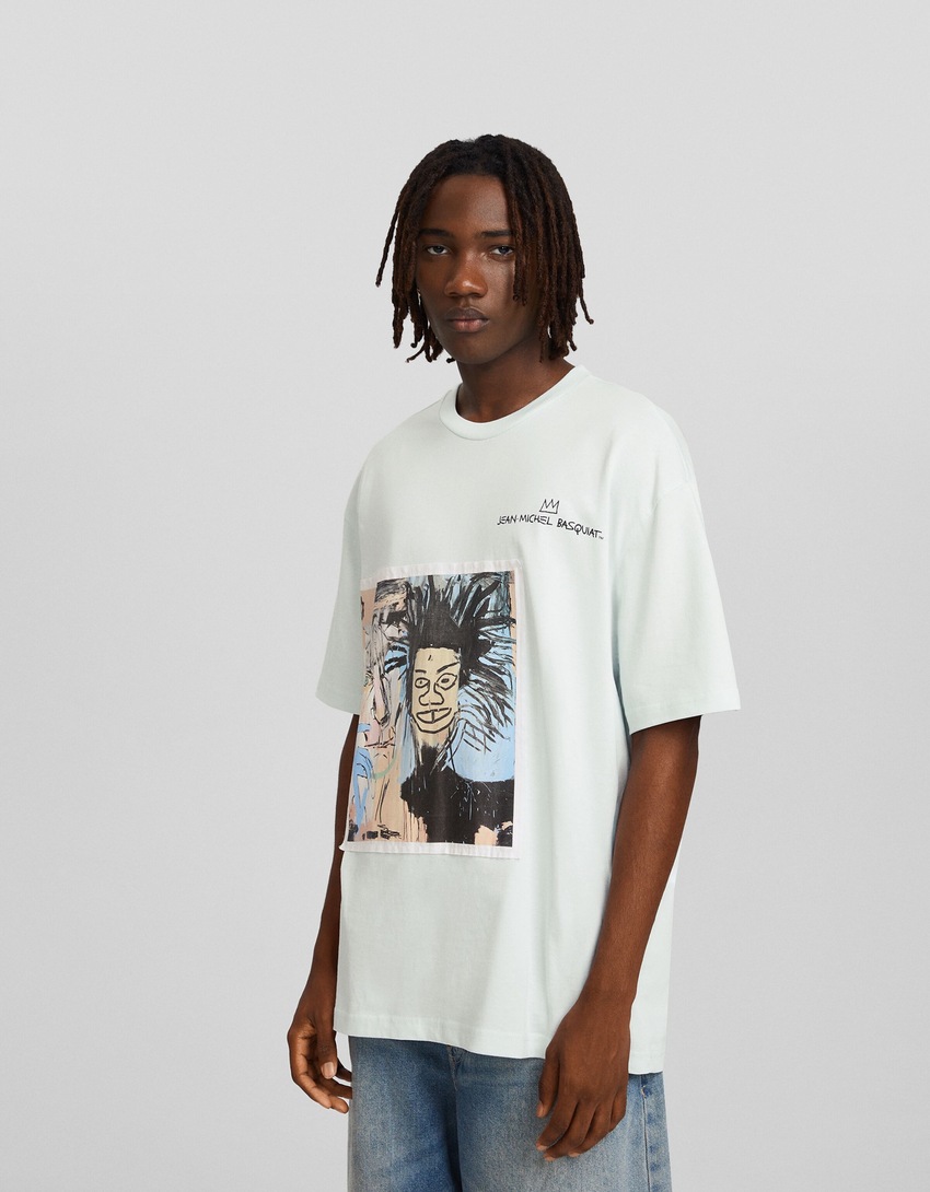 Camiseta Jean-Michel Basquiat de manga curta e corte reto
