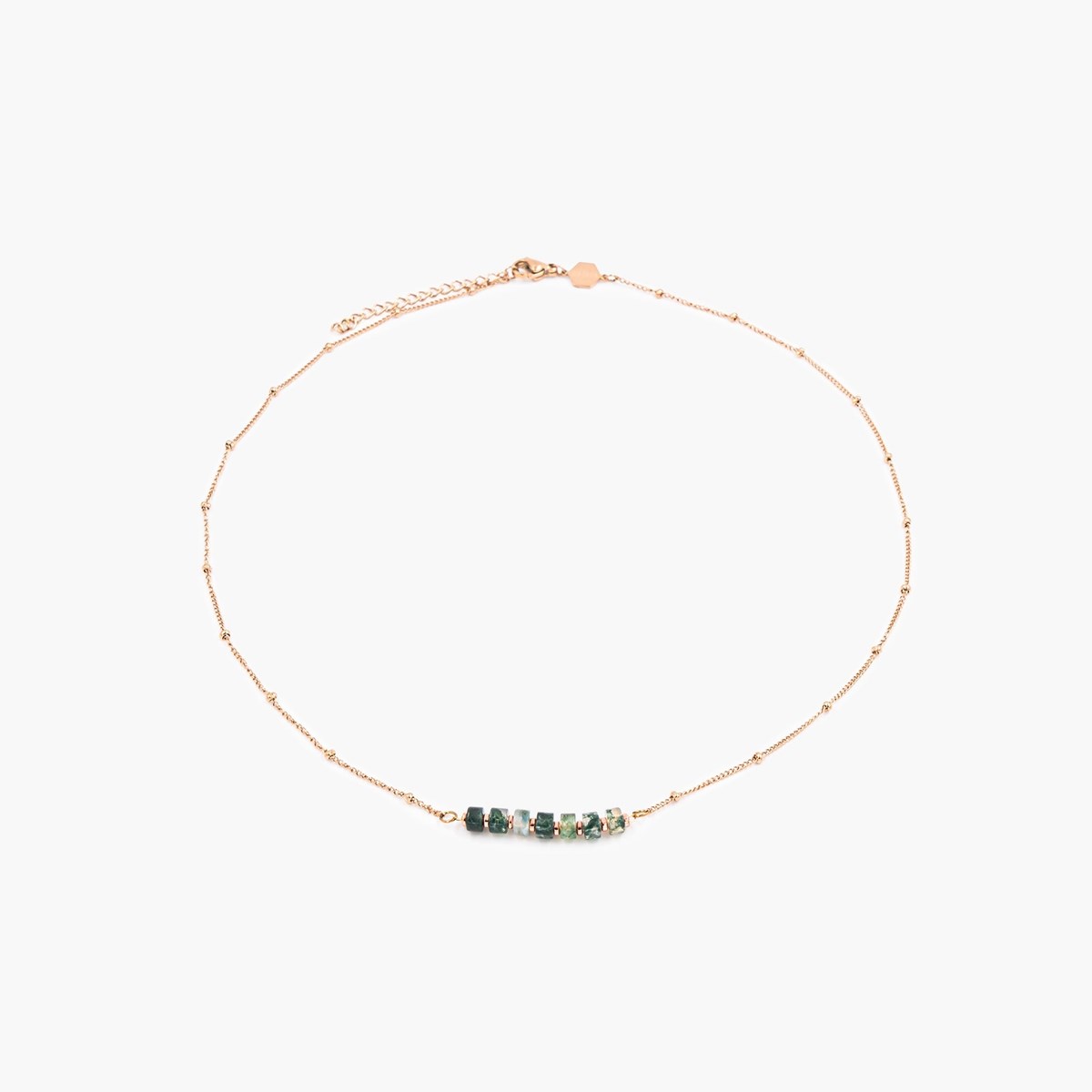 Collier Piana en pierres Agate Aquatique