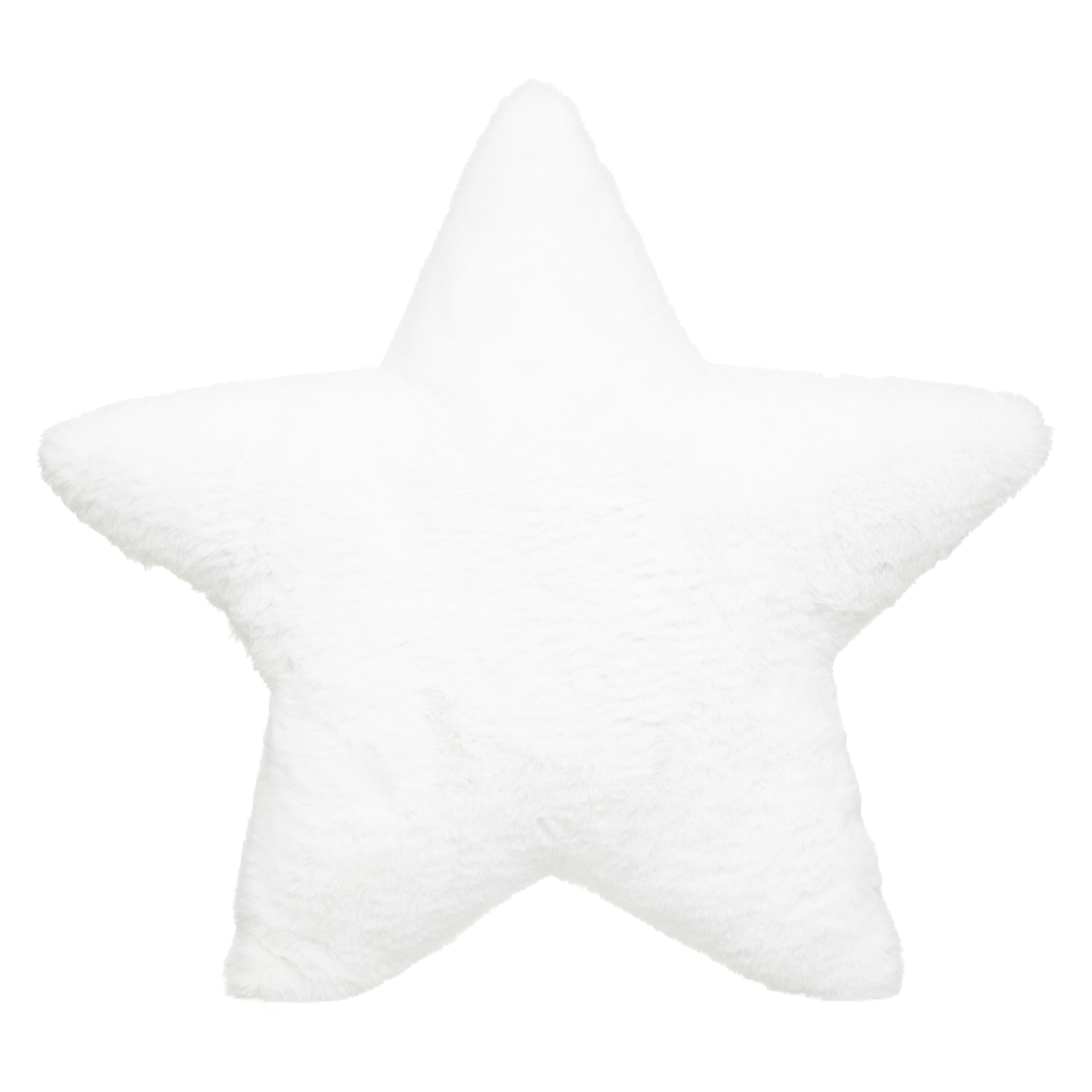 COUSSIN ETOILE FOURRURE BLANC
