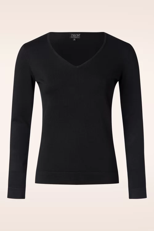 Zilch V-Neck top in zwart