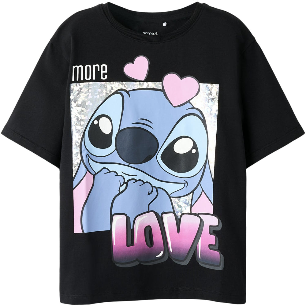 Køb Name It Black Nkffora Stitch Ss Nreg Top Box Noos Wdi