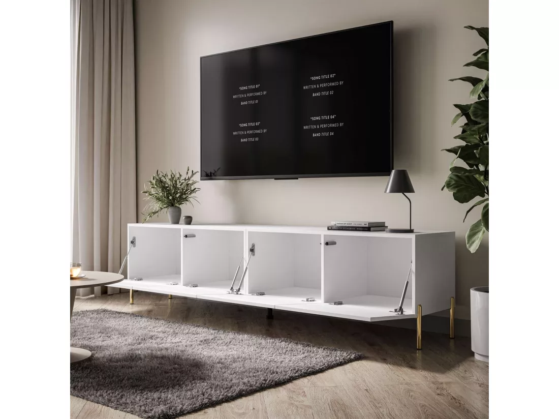 Meuble TV COLGANTE 200, Pieds en métal doré