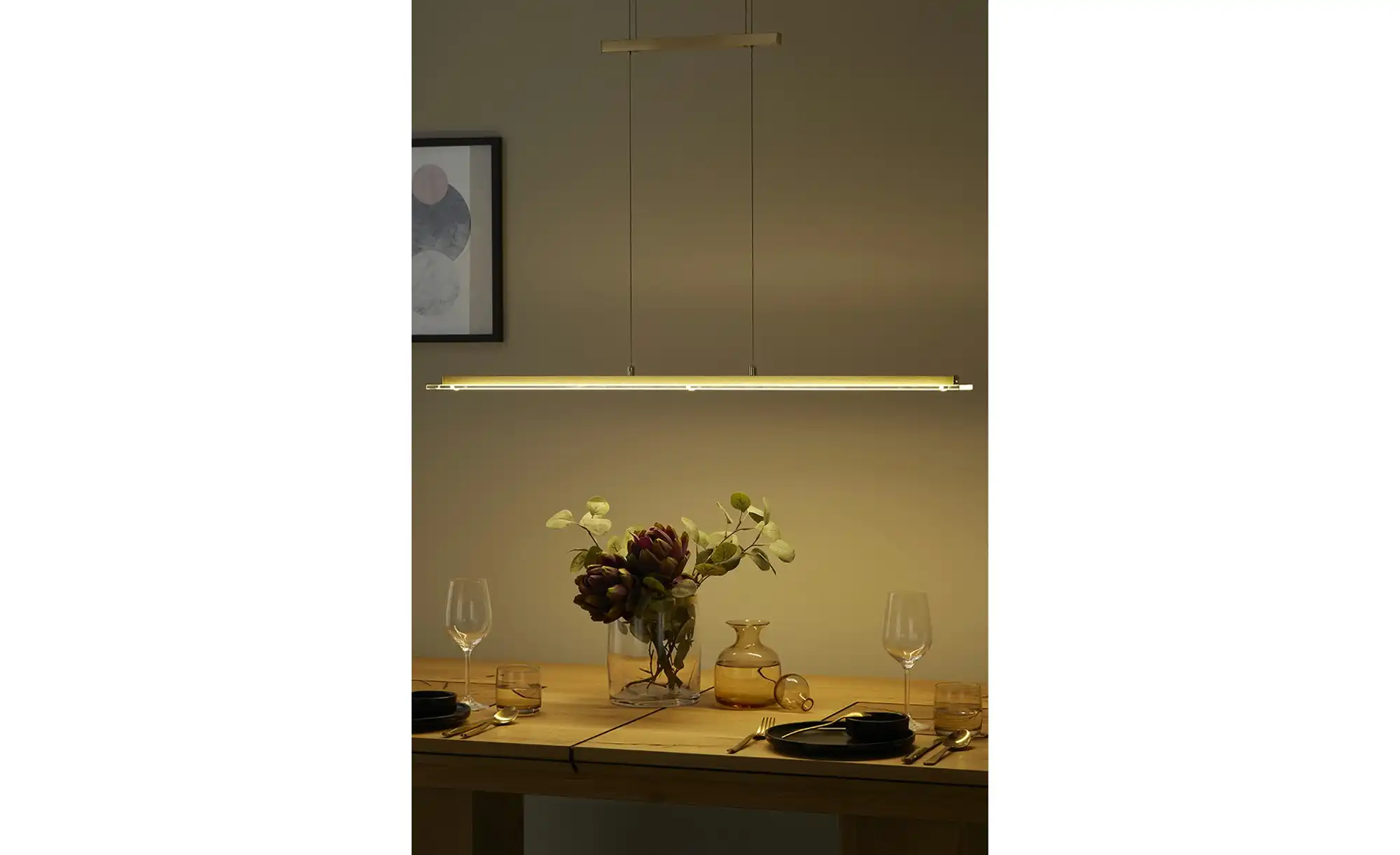 Fischer-Honsel LED-Pendelleuchte, messing matt mit Dimmer