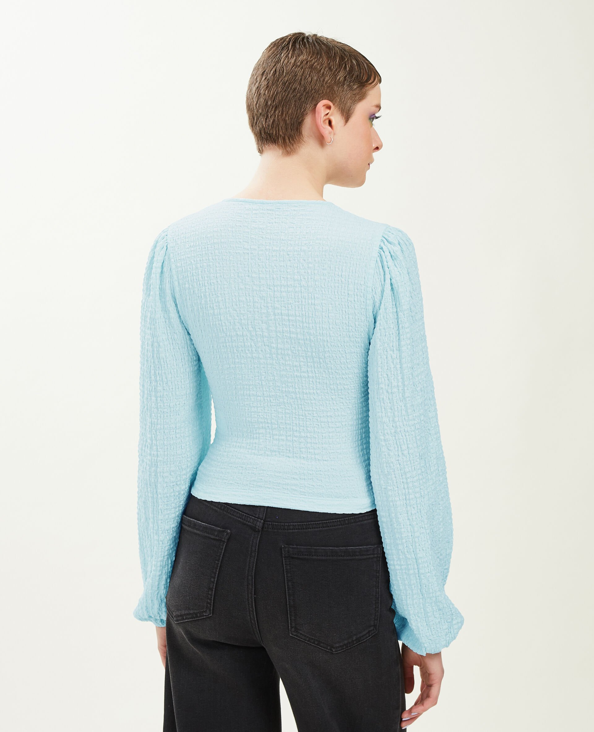 Top manches ballons - Bleu clair