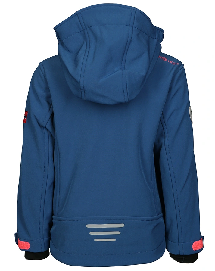 Softshell-Jacke GIRLS TROLLFJORD in midnight blue/coral
