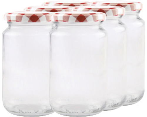 Inmaakpot, weckpot met schroefdop 370 ml 6 stuks incl. deksel