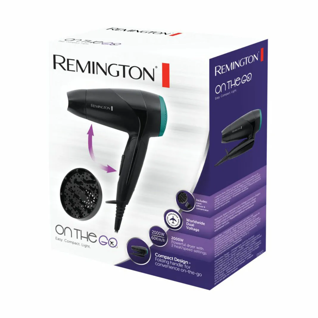 Remington Rejsehårtørrer On The Go Compact Dryer D1500
