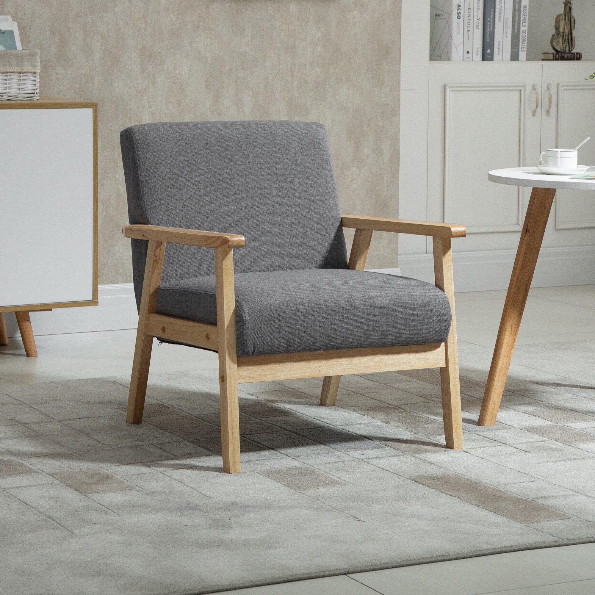 HOMCOM Sessel mit A-förmigen Beine grau 64L x 70B x 72H cm