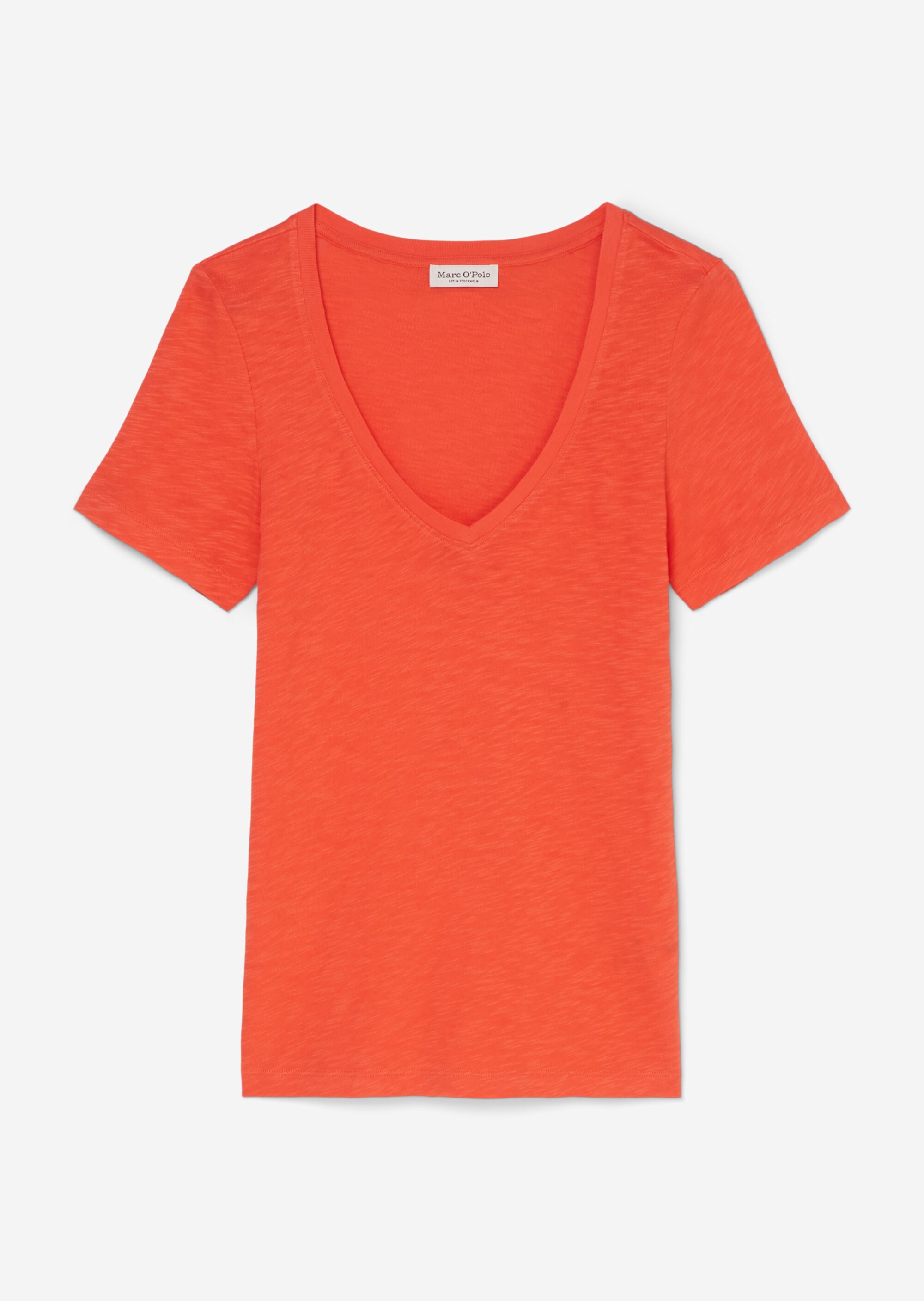 V-Neck-T-Shirt regular aus Organic Cotton Slub Jersey