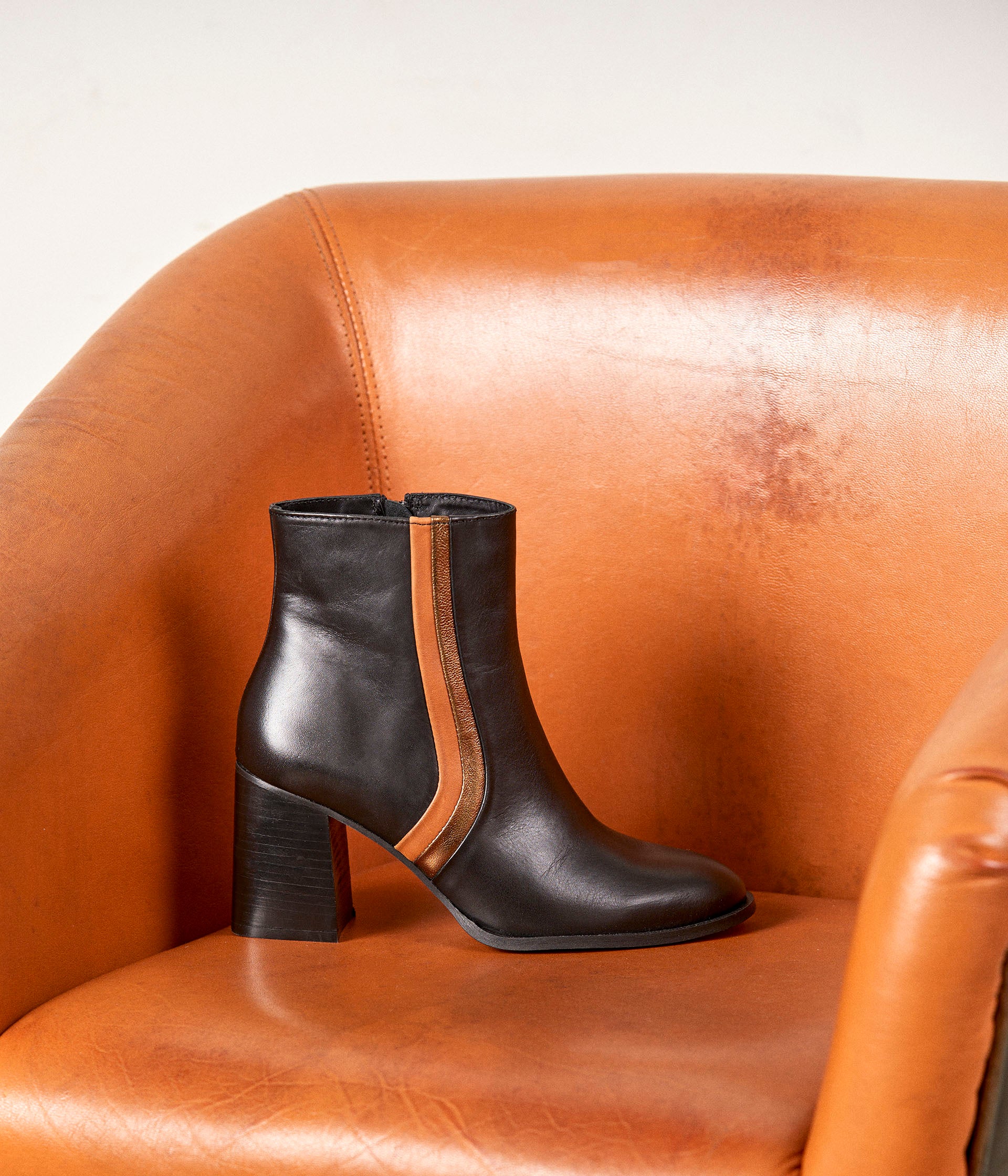 Boots cuir à talon Jeannette