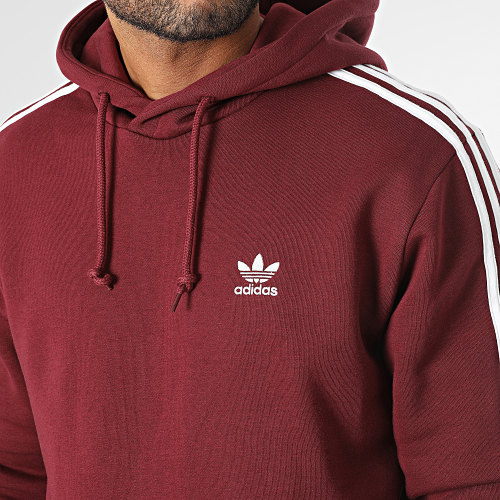 Sweat Capuche A Bandes IB1417 Bordeaux